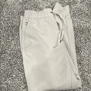 Calvin Klein Gray Ankle Cropped Pants with Elastic Waistband